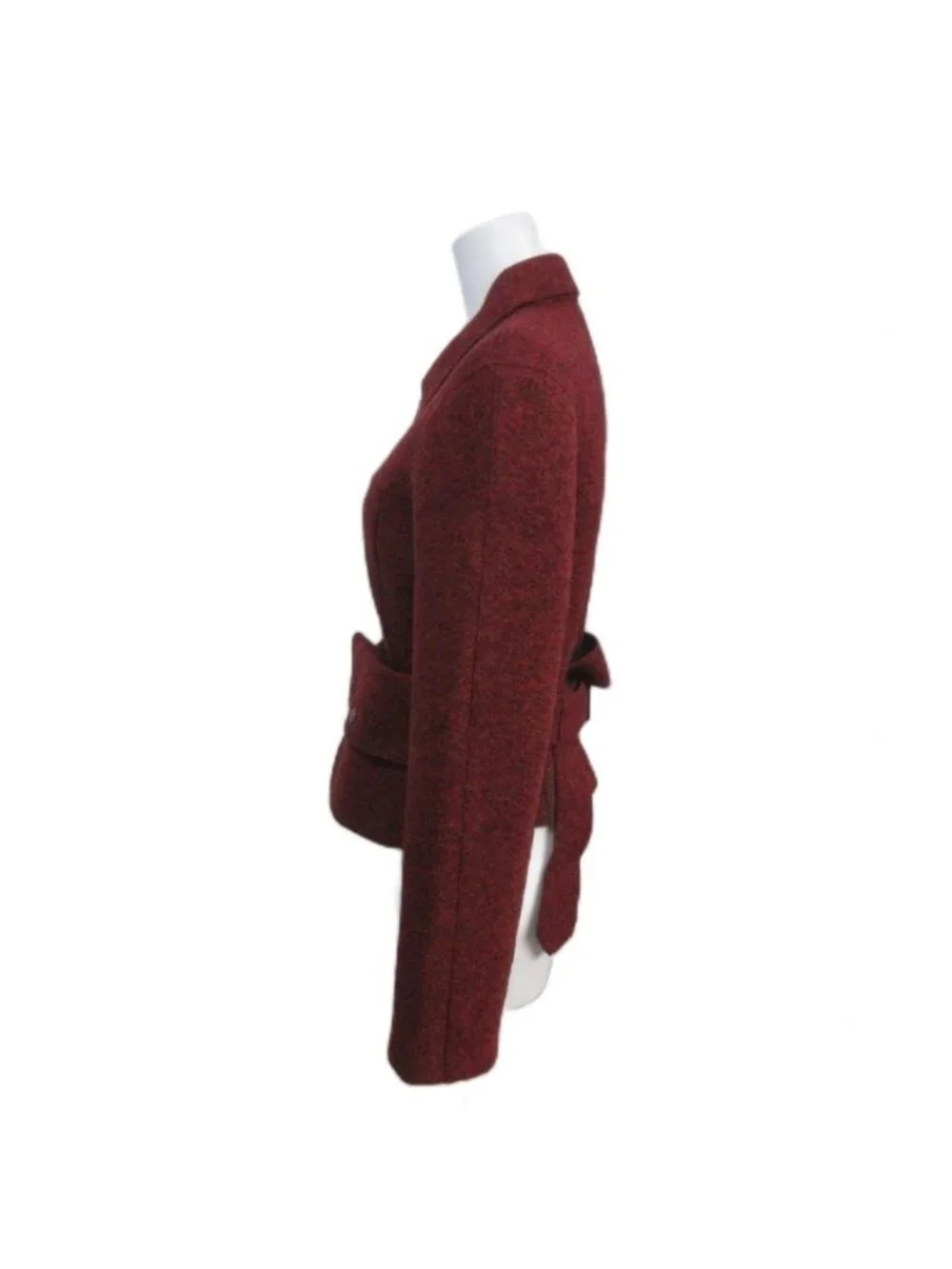 Chanel 99A Vintage Tyrolean Wool Jacket Felt Bordeaux 38